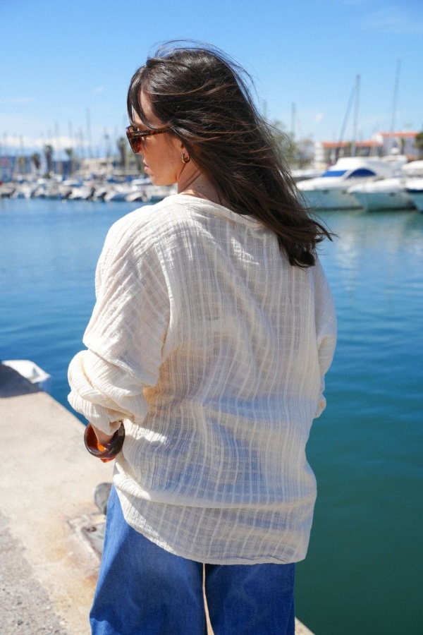 Fluid Ecru WASP Blouse - Chic & Comfortable Style 2