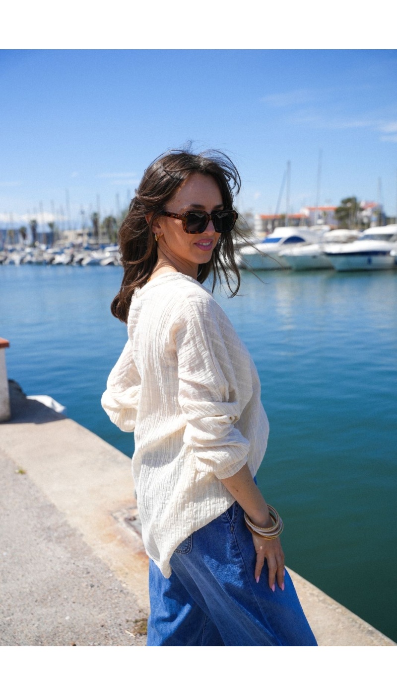 Fluid Ecru WASP Blouse - Chic & Comfortable Style