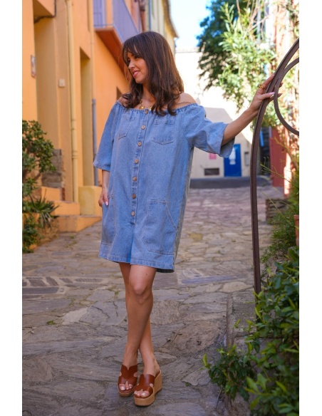 Combishort Denim NINON Élégant - Parfait pour Toutes les Occasions