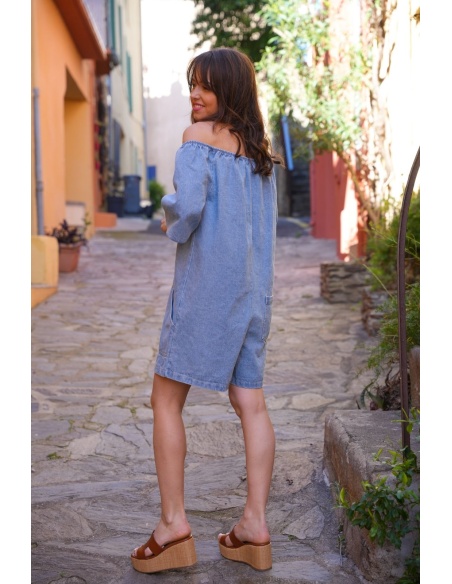 Combishort Denim NINON Élégant - Parfait pour Toutes les Occasions