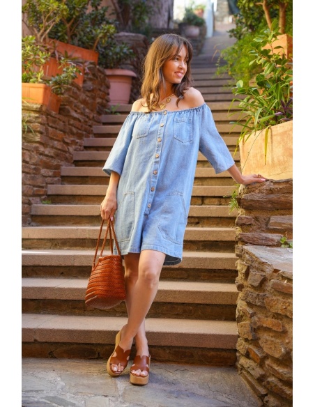 Combishort Denim NINON Élégant - Parfait pour Toutes les Occasions