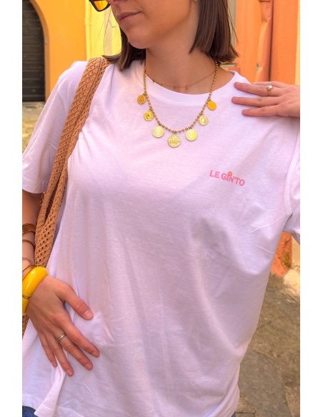 PIECES CAMISETA MC BLANCO BRILLANTE