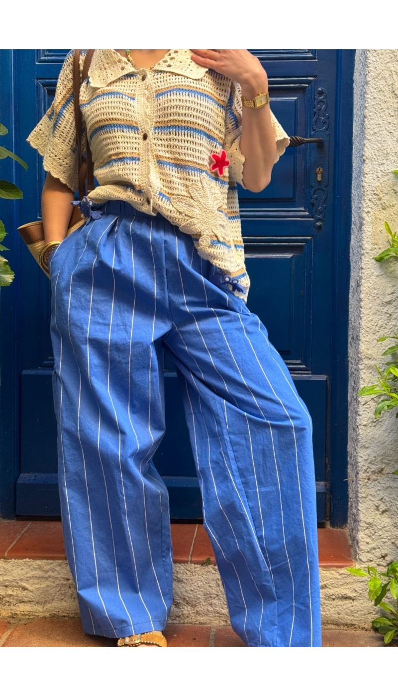 johanna toutoun PANTALÓN MUJER AZUL