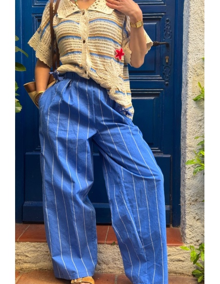 johanna toutoun PANTALÓN MUJER AZUL