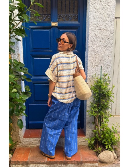 johanna toutoun PANTALONI BLU DA DONNA