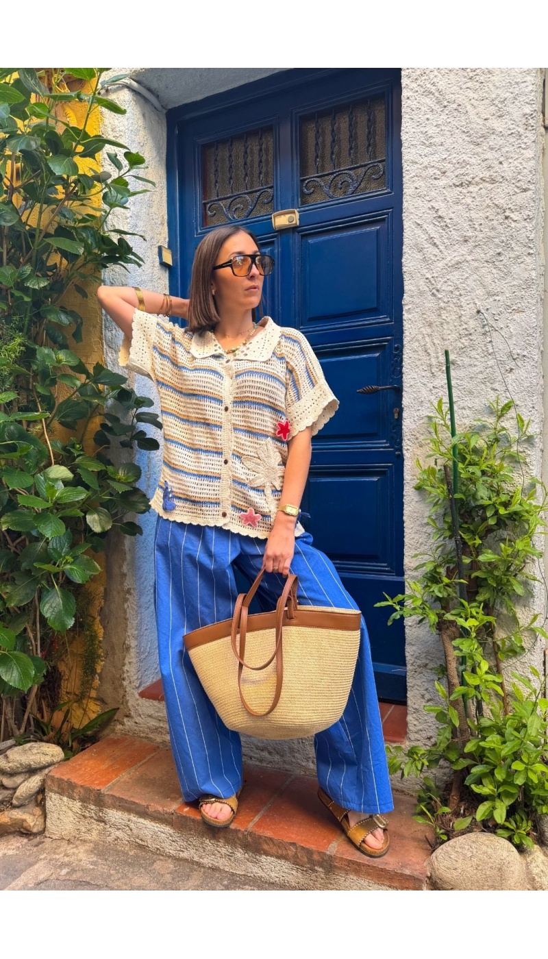 johanna toutoun PANTALONI BLU DA DONNA