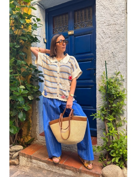 johanna toutoun BLUE WOMEN'S TROUSERS