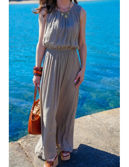 Robe Longue Kaki MILIE - Élégance et Confort pour Femmes
