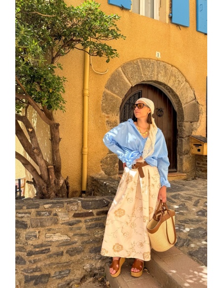 todami EMBROIDERED ECRU WOMEN'S SKIRTS