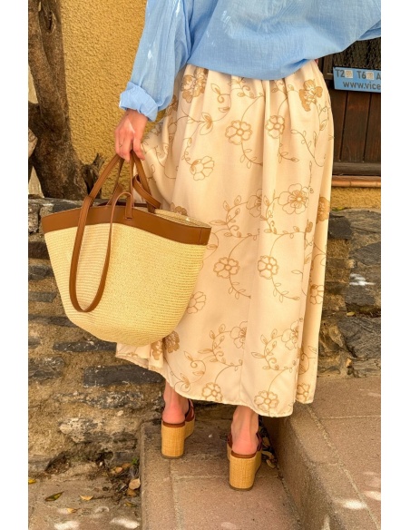 todami EMBROIDERED ECRU WOMEN'S SKIRTS