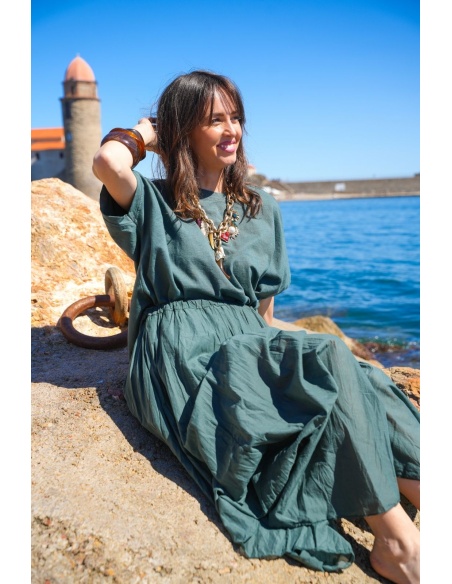 T-shirt Vert Sapin CHARLINE - Style & Confort au Quotidien