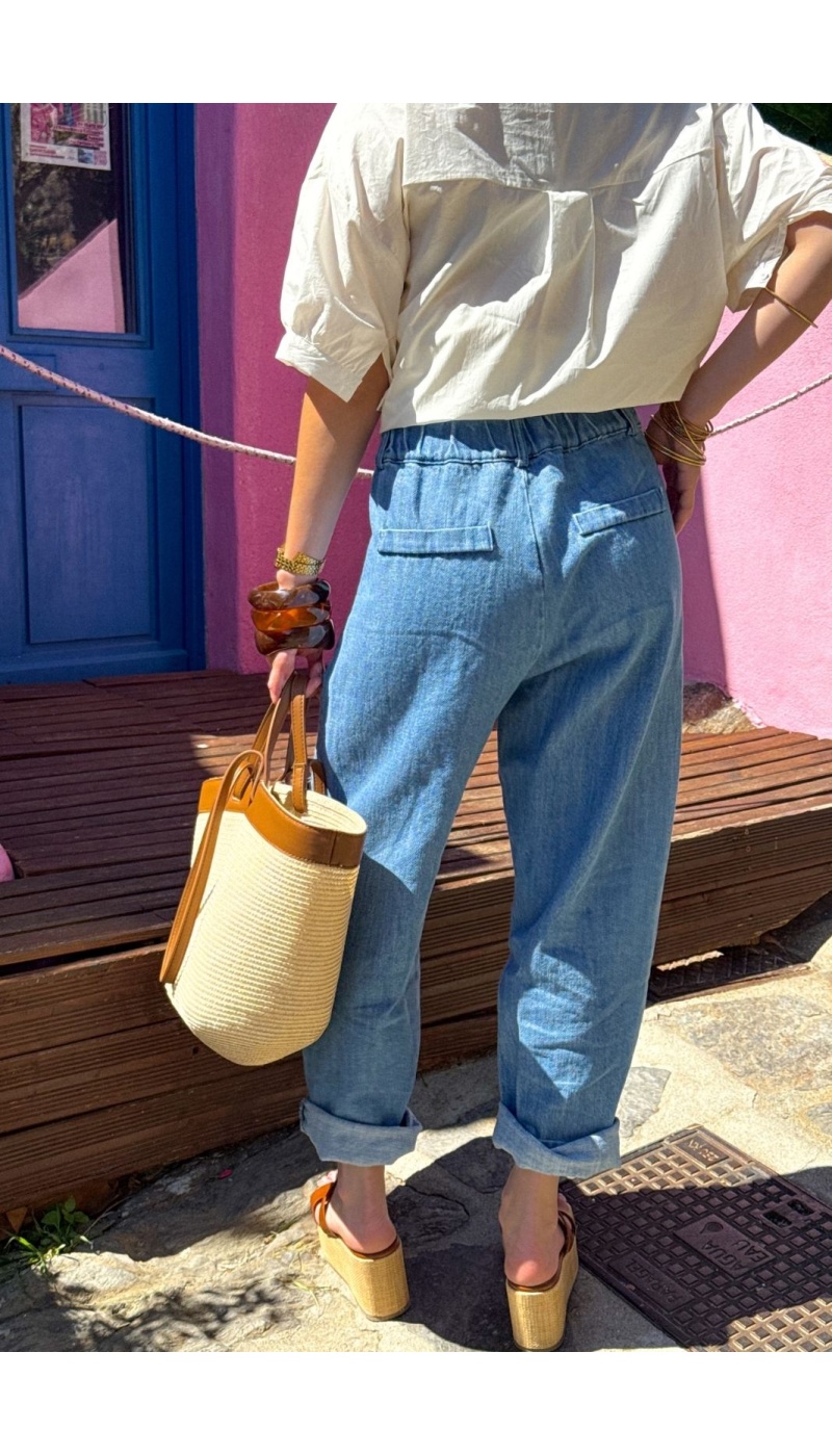 SEE YOU AGAIN SARL AROMA JEANS BLUE WOMEN'S TROUSERS