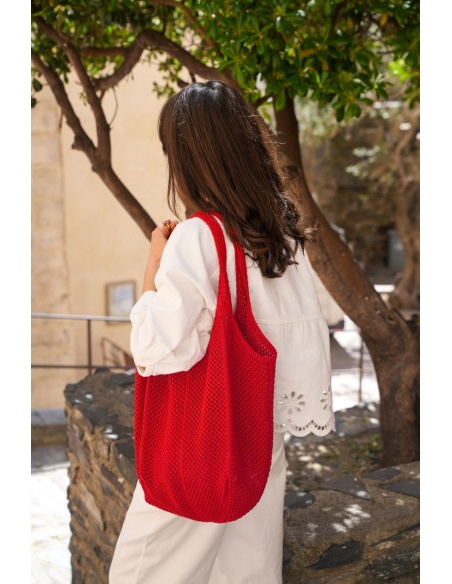 Sac Crochet Rouge ISABEL - Élégance et Style à Domicile