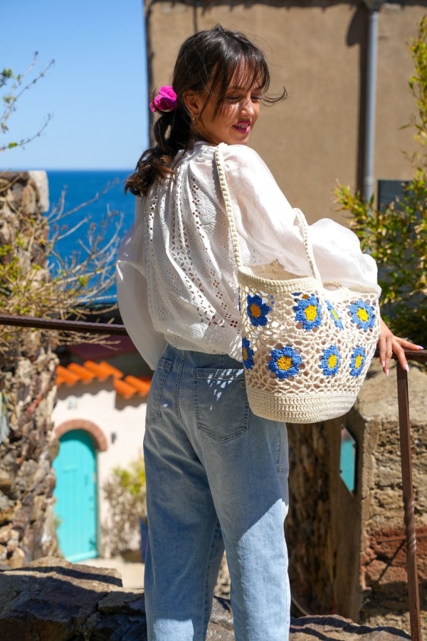 CHEMISIER BRODE BLANC