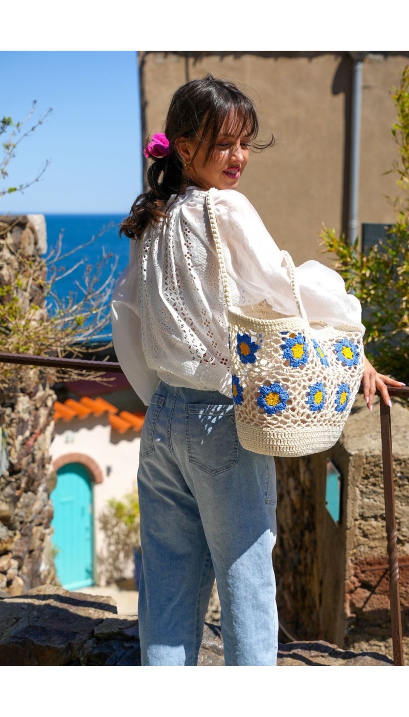 CHEMISIER BRODE BLANC