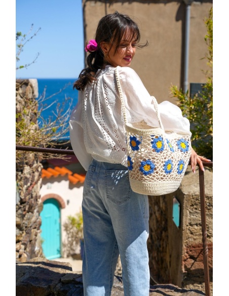 CHEMISIER BRODE BLANC