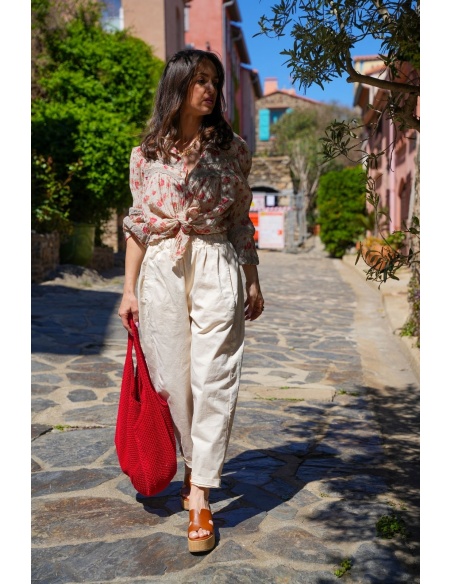 PANTALÓN MUJER YELLOZ ROSA W GRUESO CRUDO