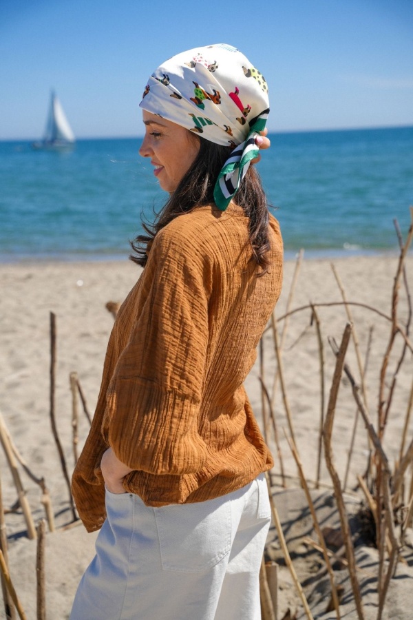 Foulard Chiens Vert CLAUDIA - Élégance pour votre compagnon