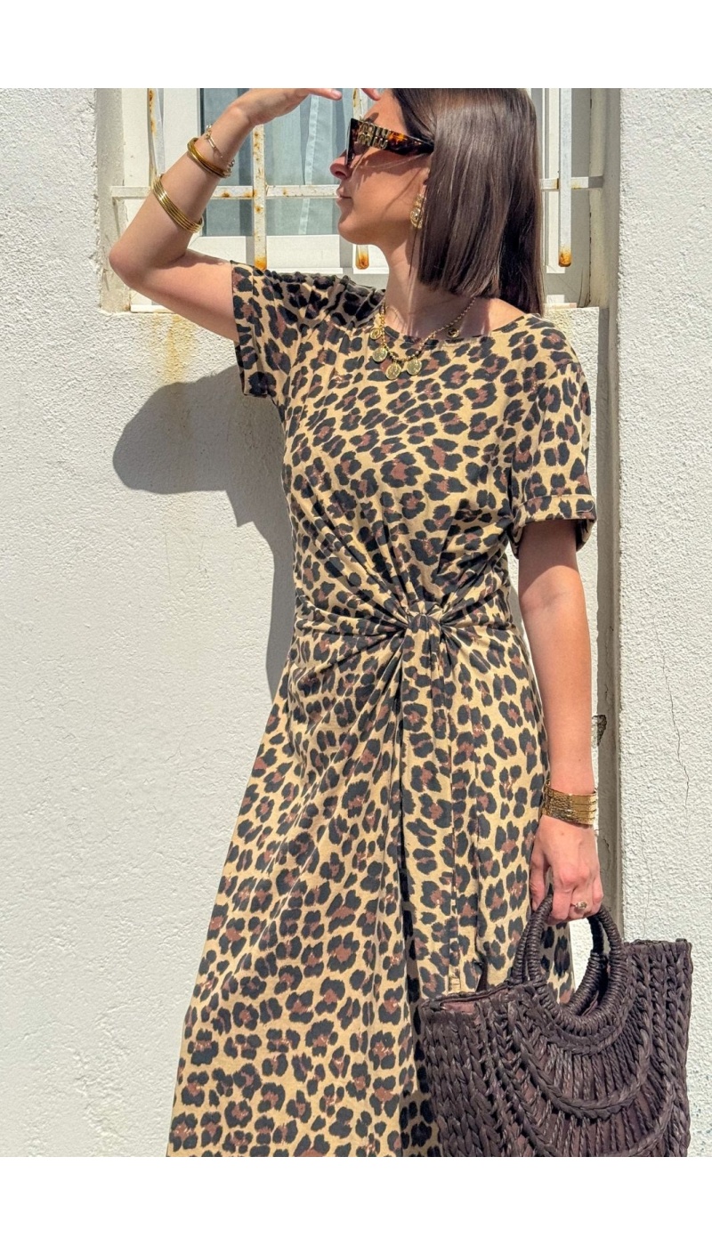 SARL PINKA HABIT ET ME VESTIDOS DE MUJER ESTAMPADO LEOPAR