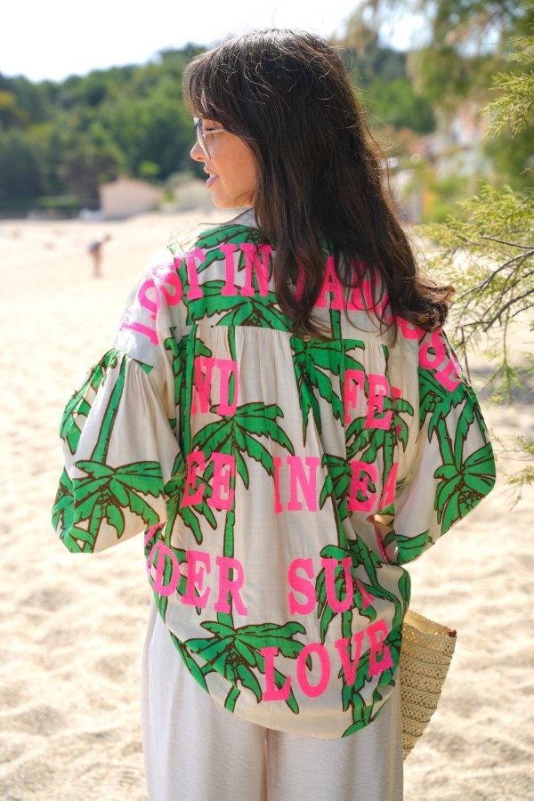 Chemisier Palmie Vert - Chemise Femme Chic & Élégante