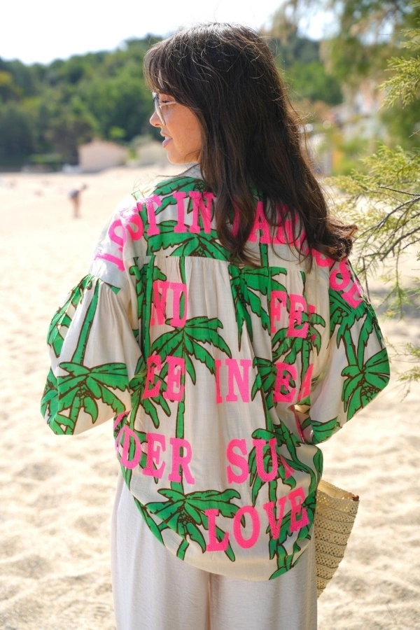 Chemisier Palmie Vert - Chemise Femme Chic & Élégante