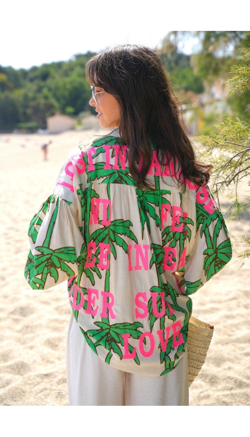 Chemisier Palmie Vert - Chemise Femme Chic & Élégante