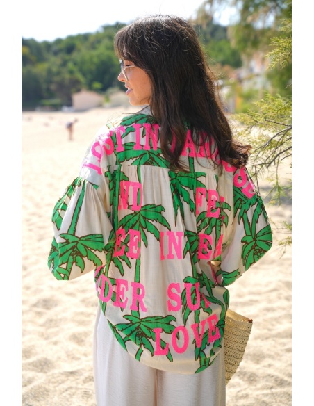 Chemisier Palmie Vert - Chemise Femme Chic & Élégante