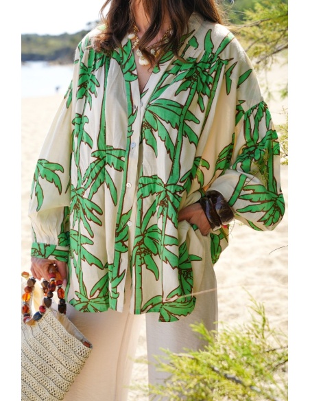 Chemisier Palmie Vert - Chemise Femme Chic & Élégante