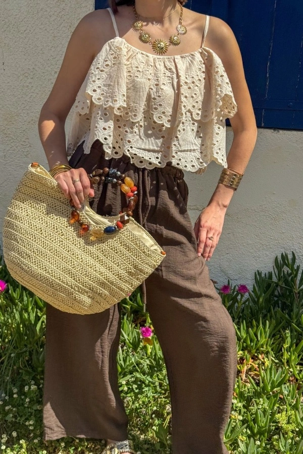 Haut Brodé Crème LISIA