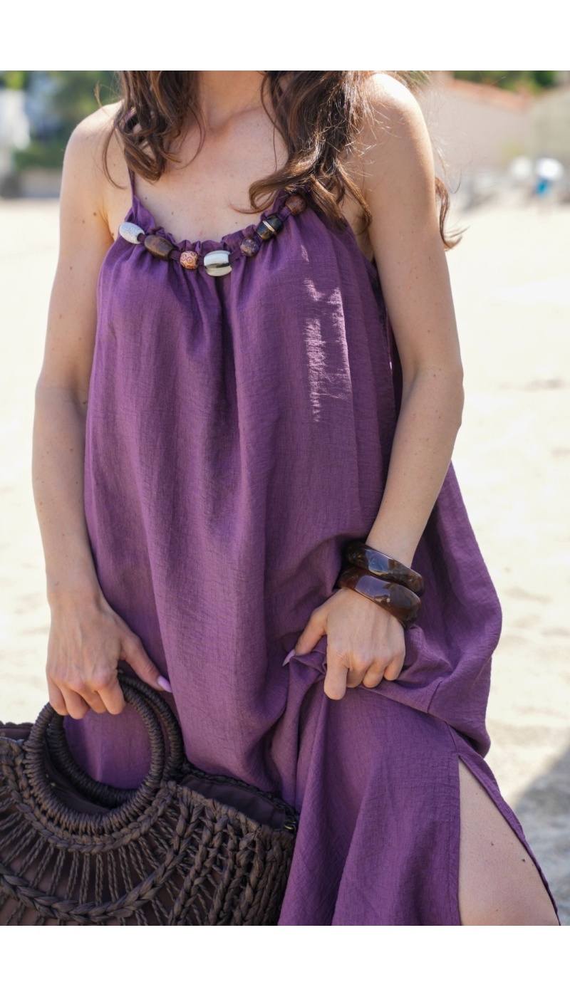 ROBES FEMME PERLE PRUNE