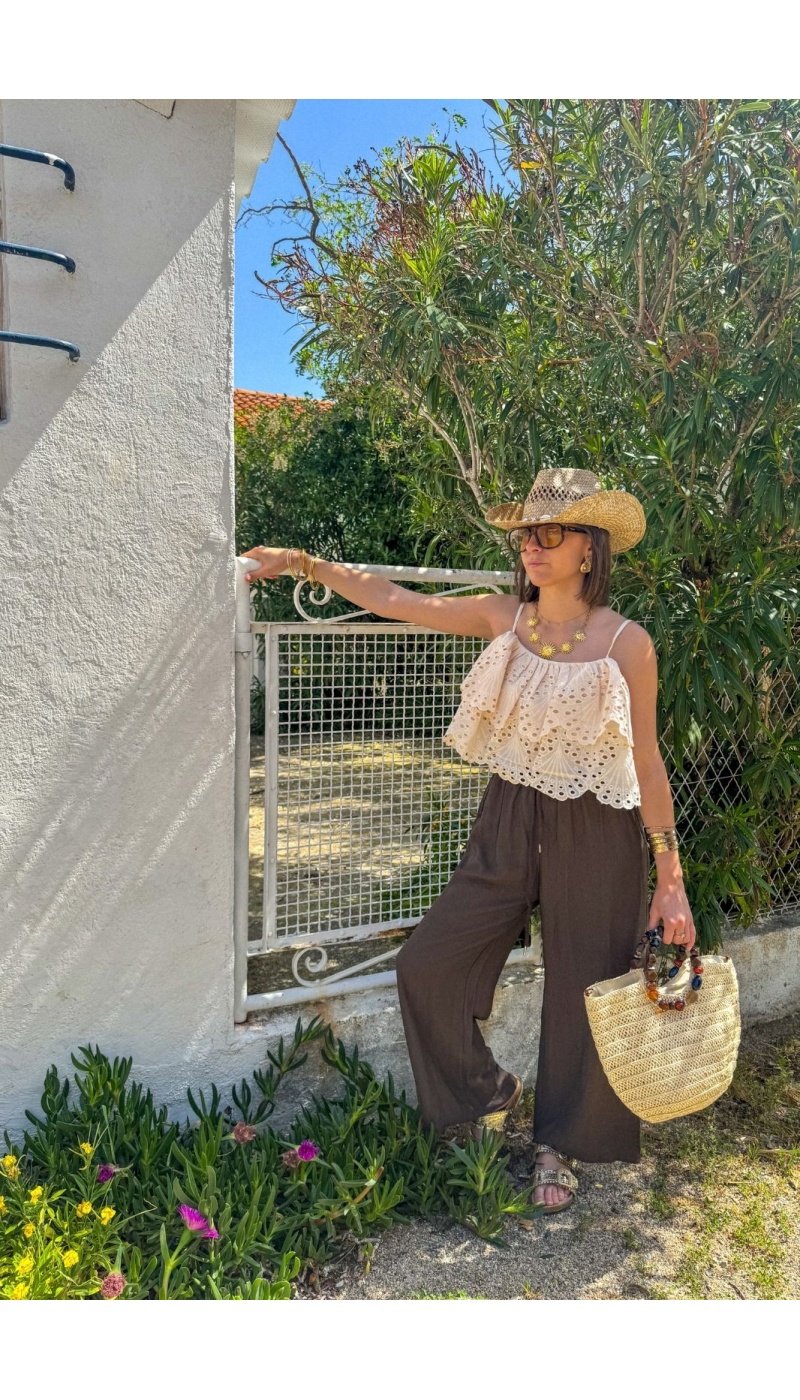 PANTALONS VILLE FEMME  MARRON