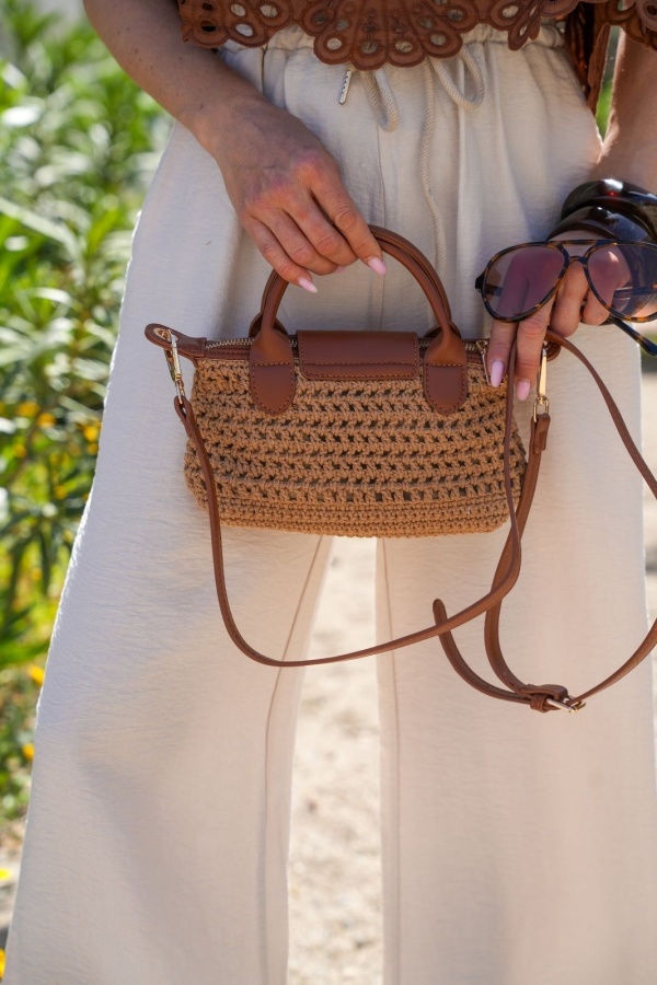 Pochette Tressé Camel MARIETTE - Élégance et Style 2