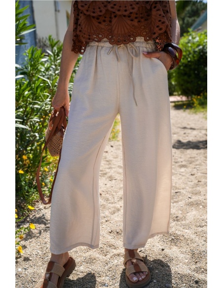 Pantalon Léger Ecru JUSA - Élégance et Confort au Quotidien