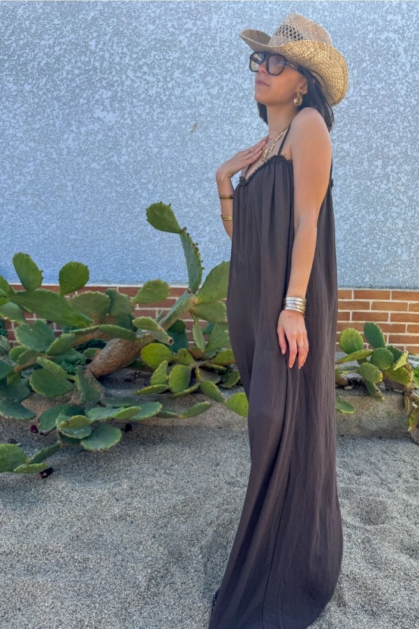 Chic Combinaison Chocolat CLAIRANE pour Femme - Achetez maintenant !