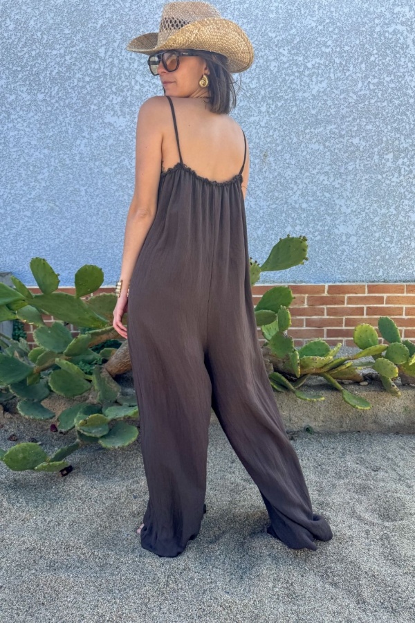 Chic Combinaison Chocolat CLAIRANE pour Femme - Achetez maintenant ! 2