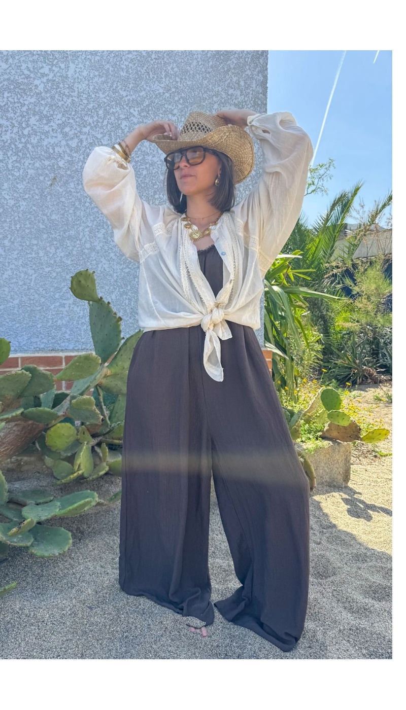 Chic Combinaison Chocolat CLAIRANE pour Femme - Achetez maintenant !