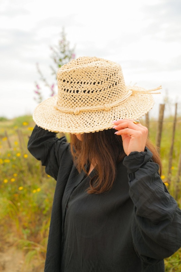 Chapeau Ecru Raphia MINORCA 2