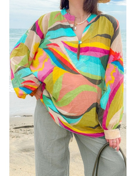 KRÄUTER-TURQUO-BLUSE – Elegante und ökologische Mode