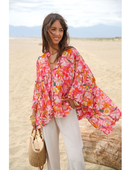 SALMON FLOWER BLOUSE: Chic floral blouses for you