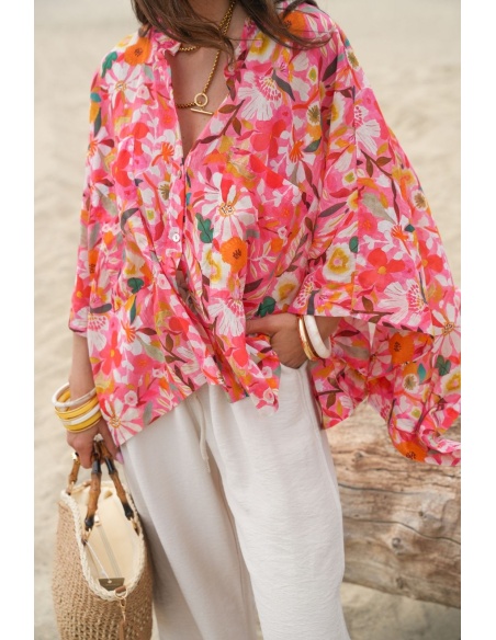 SALMON FLOWER BLOUSE: Chic floral blouses for you