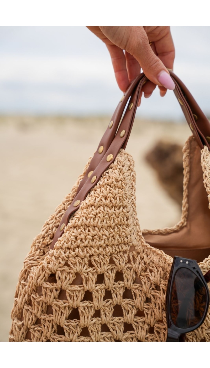 Brown Raffia Bag MALAGA