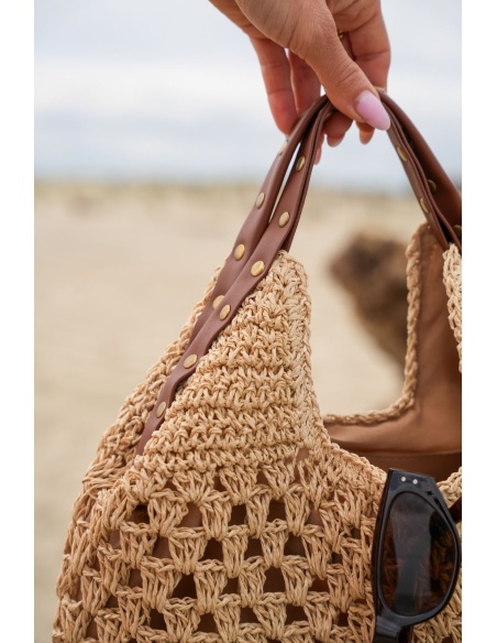 Braune Basttasche MALAGA