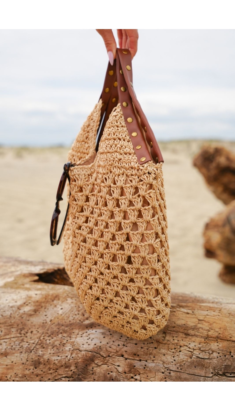 Brown Raffia Bag MALAGA