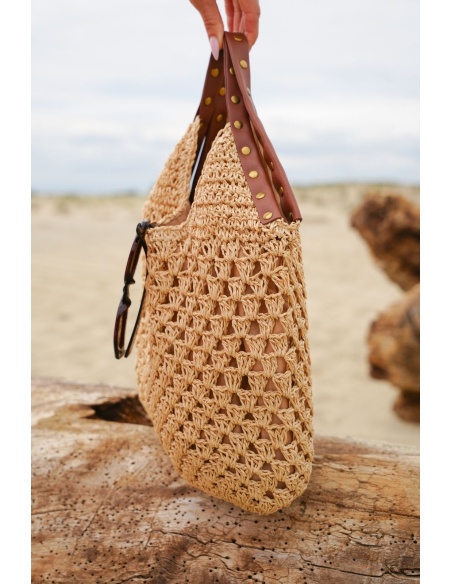 Braune Basttasche MALAGA