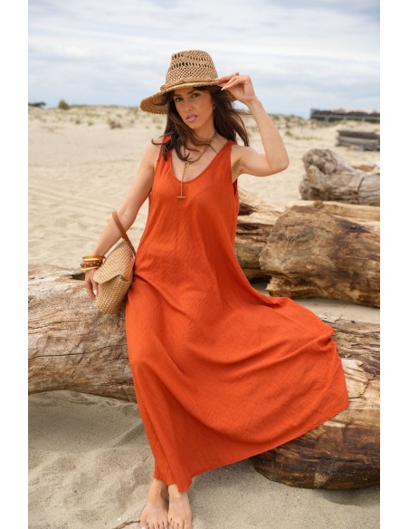 Robe Longue Brique TINOS