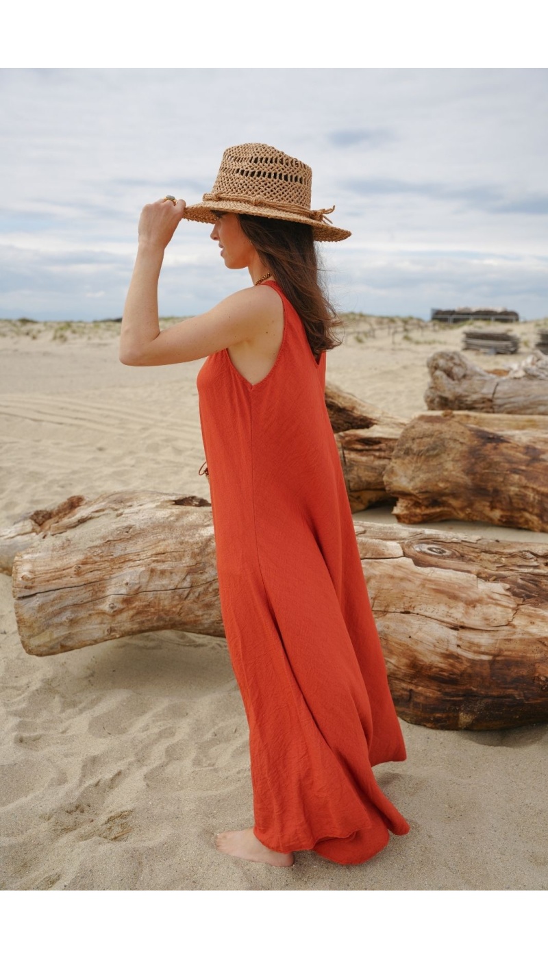 Robe Longue Brique TINOS