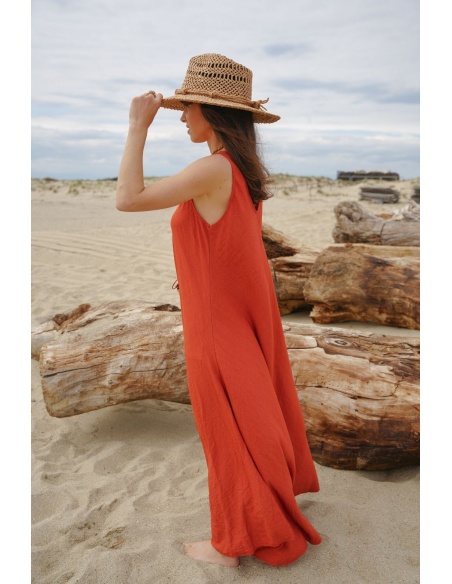 Robe Longue Brique TINOS
