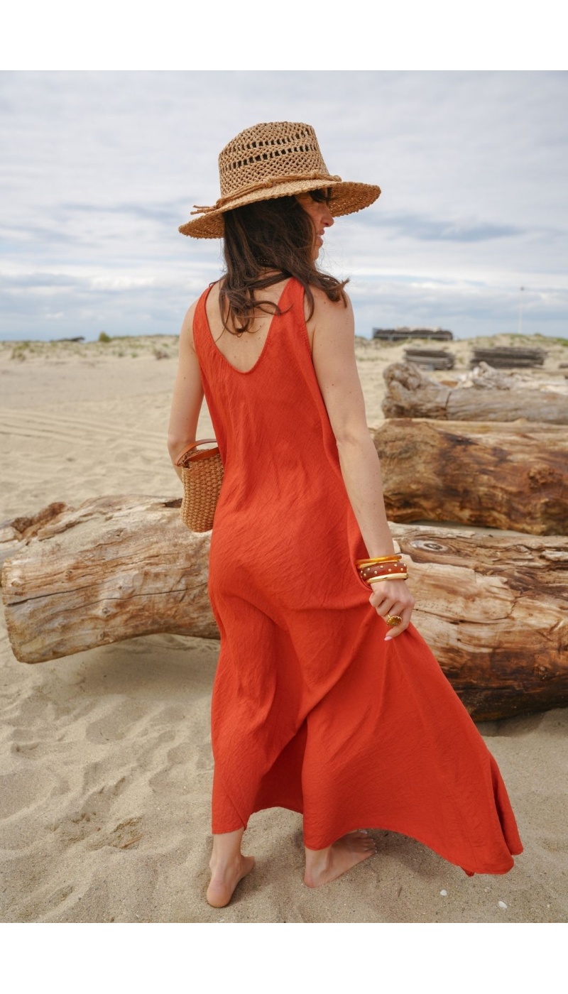 Robe Longue Brique TINOS