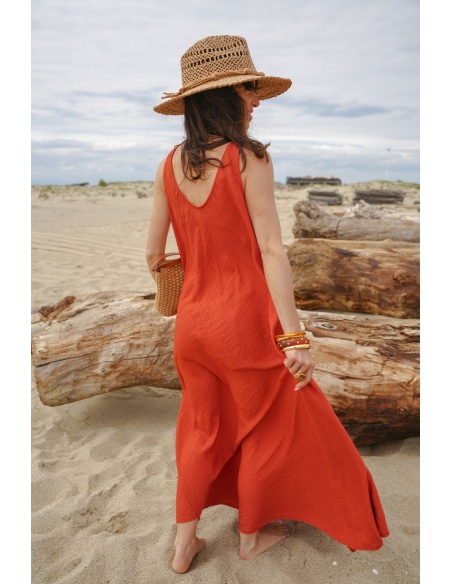 Robe Longue Brique TINOS