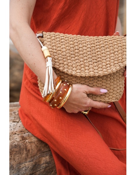 Sac Paille Pompon HIZA